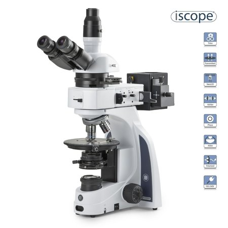 EUROMEX iScope 50X-600X Trinocular Polarization Compound Microscope w/ 5MP USB 3 Digital Camera IS1053-PLPOLRIA-5M3